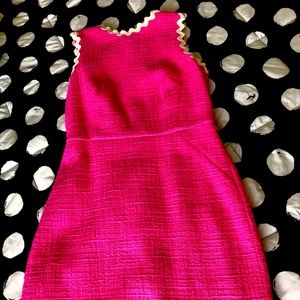 J crew hot pink with white trim dress